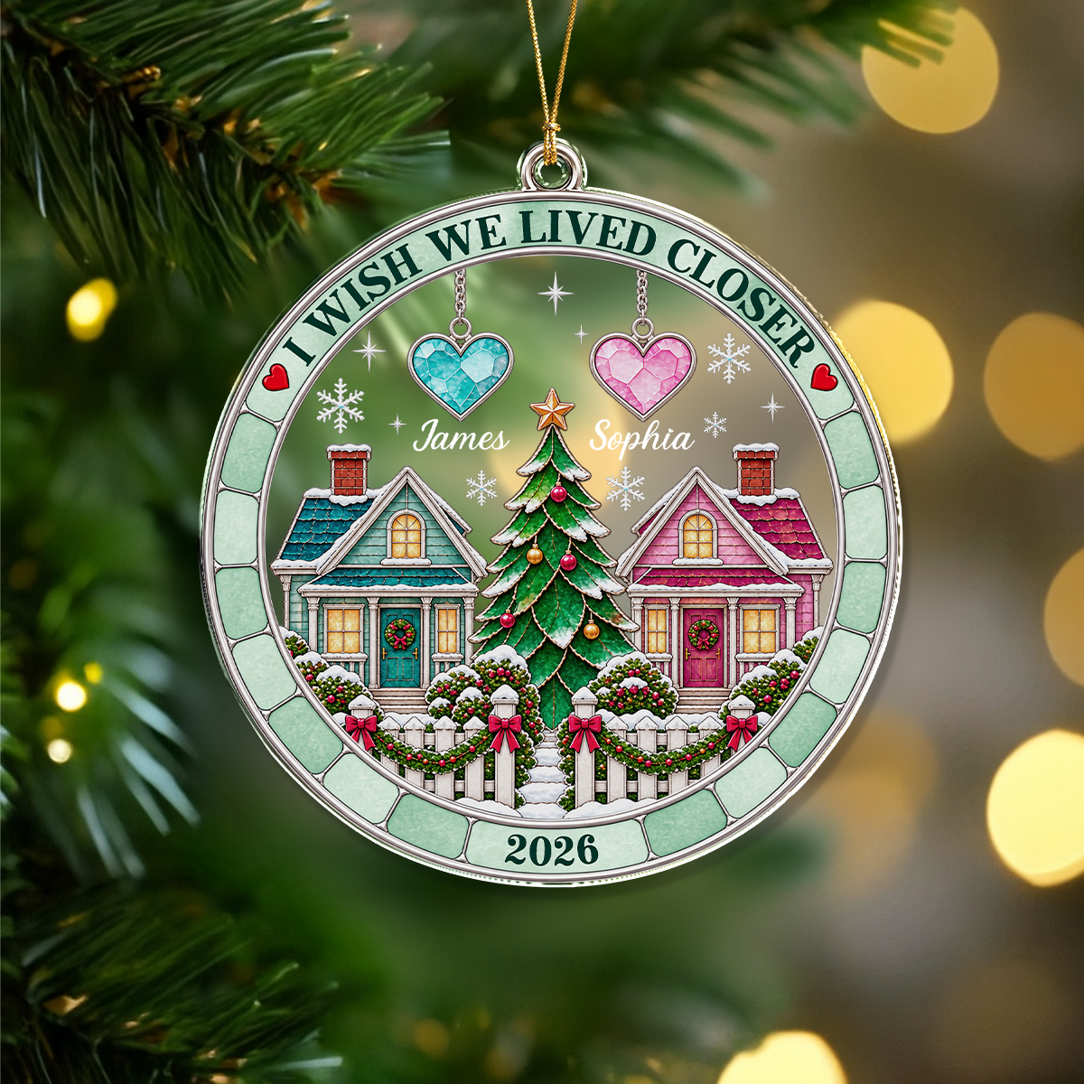 Custom Name I Wish You Lived Next Door Acrylic Ornament CH07 180532