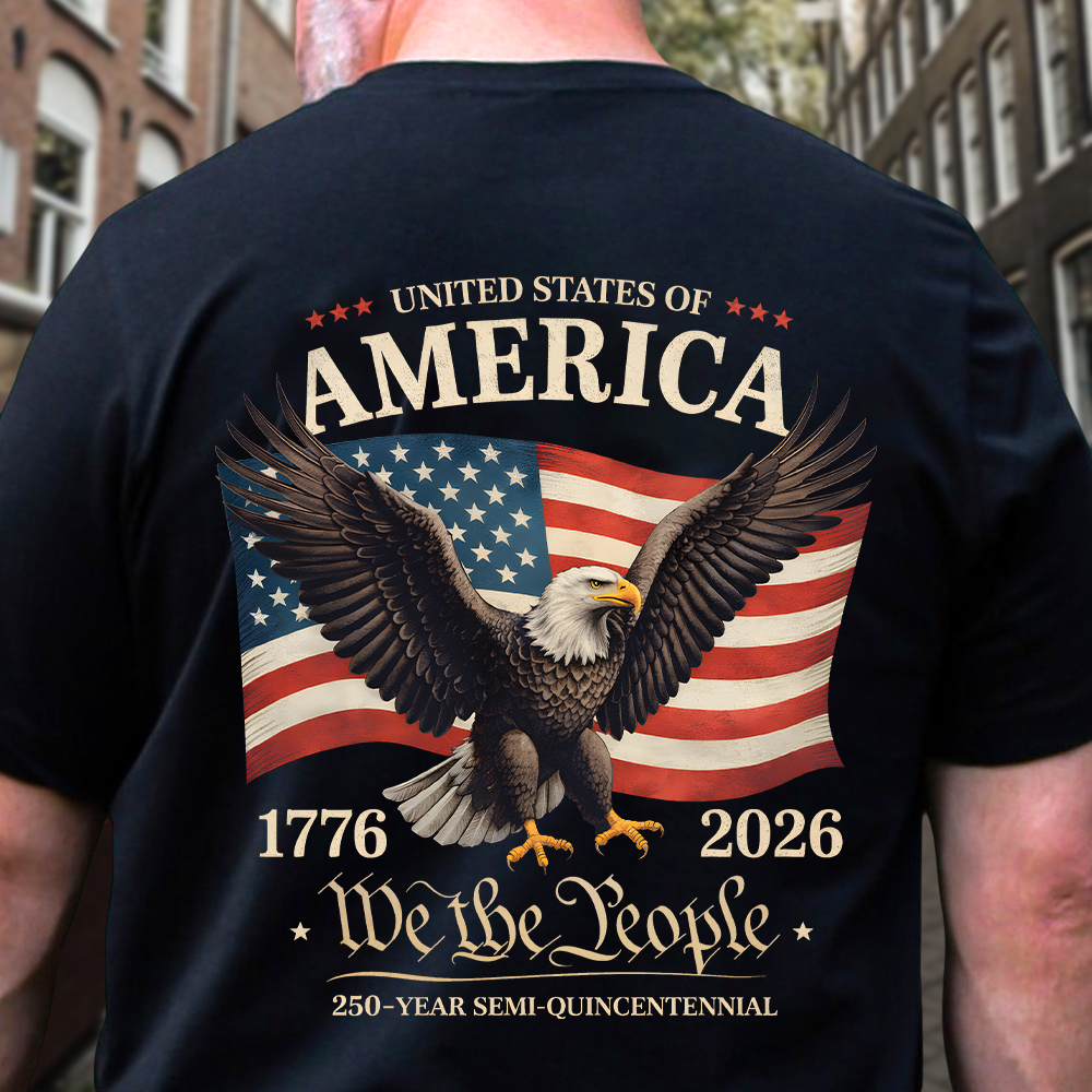 America 250th Anniversary We The People Patriotic Eagle Back Shirt HA75 920938