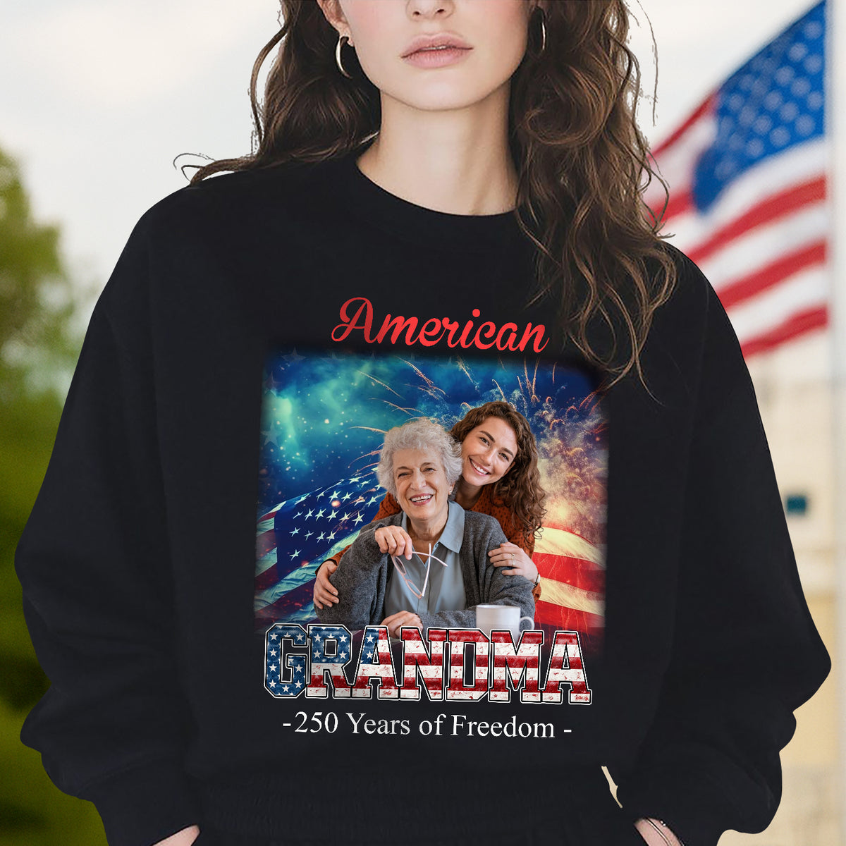 Custom Photo Dad Myth Legend USA 250th Anniversary Dark Shirt HO82 902126