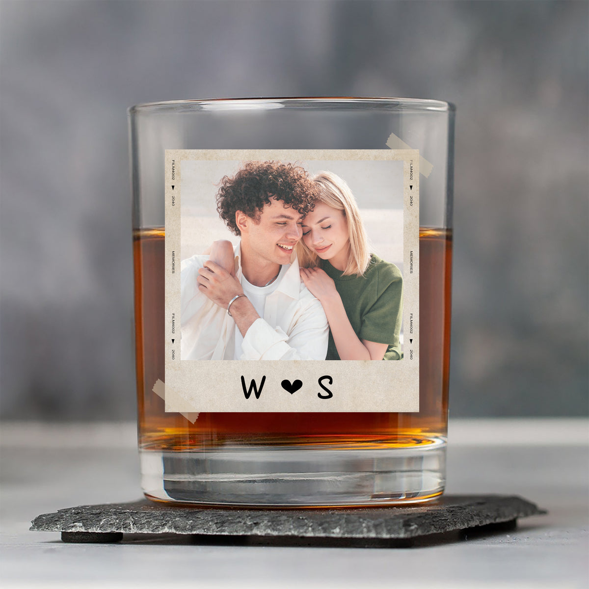 Custom Photo Whiskey Glass Gift For Couple CH07 895450