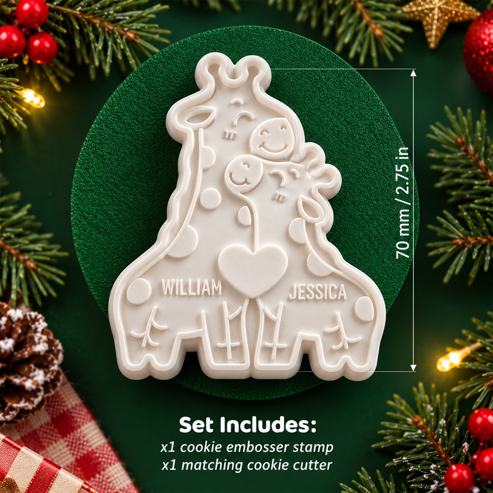 Custom Giraffe Family Shaped Cookie Stamp, Unique Baking Accessory HO82 904172