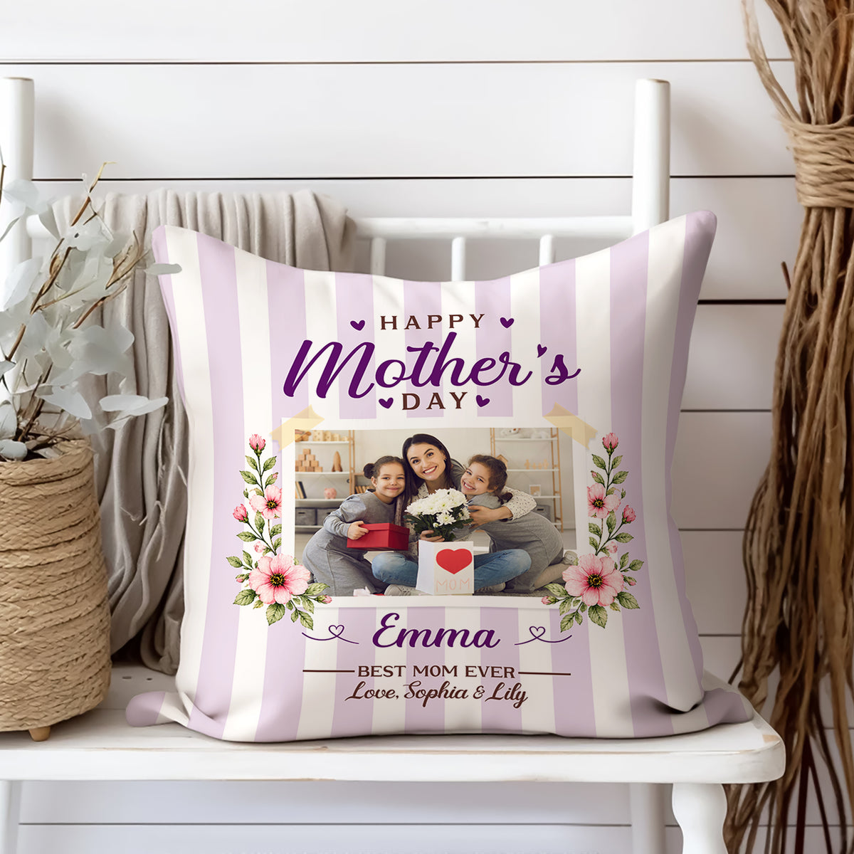 Custom Name Happy Mother's Day Best Mom Ever Pillow HO82 902242