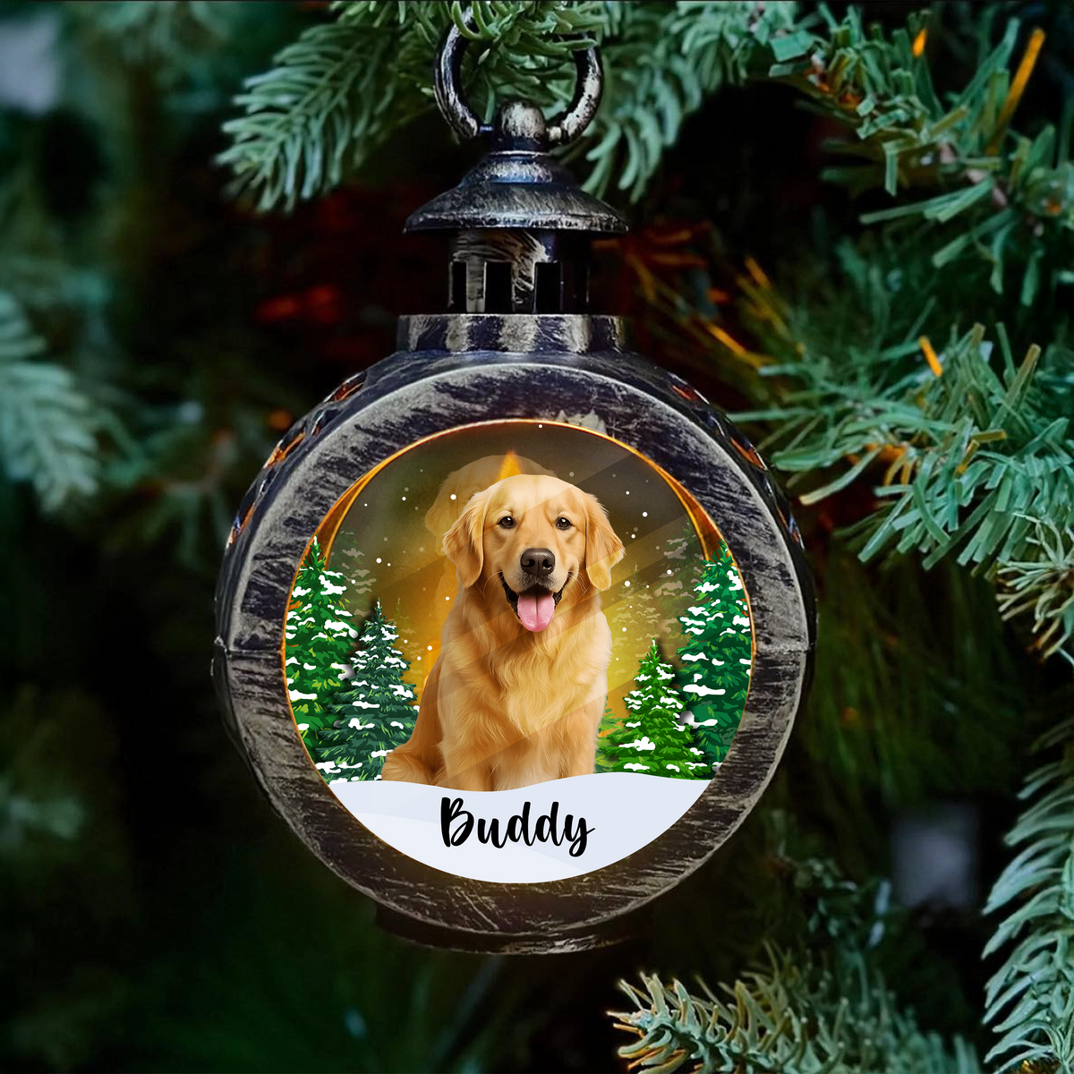 Custom Dog Photo - Personalized Christmas Lantern Ornament For Dog Lovers HA75 897540