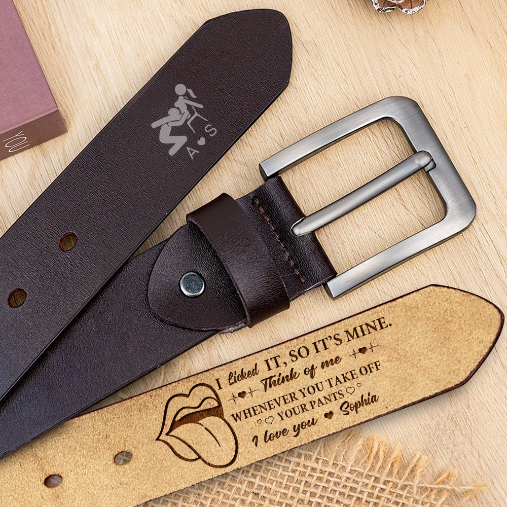 I Sucked It, So It’s Mine - Personalized Funny Leather Belt Gift for Husband & Boyfriend HO82 903754