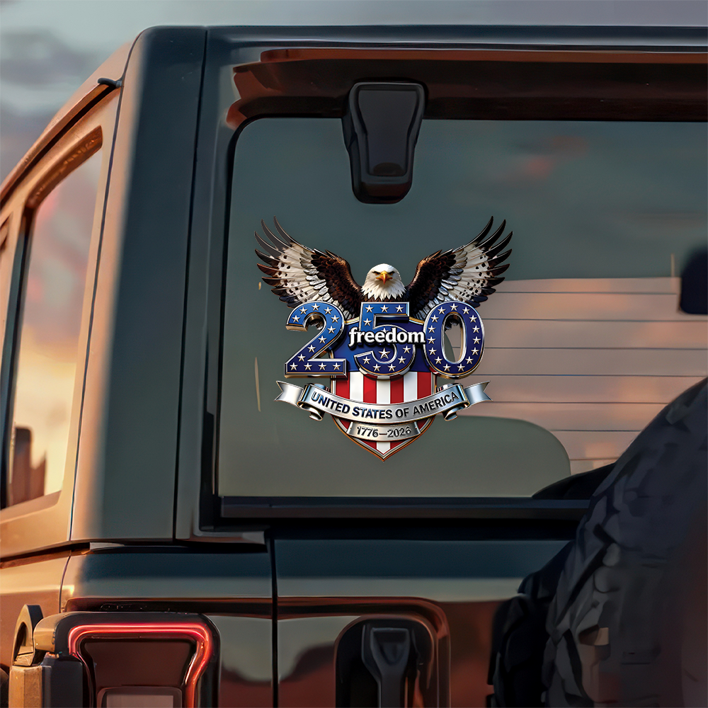USA 250 Years Anniversary, Freedom Eagle 1776–2026 Car Window Decal Sticker HO82 902806