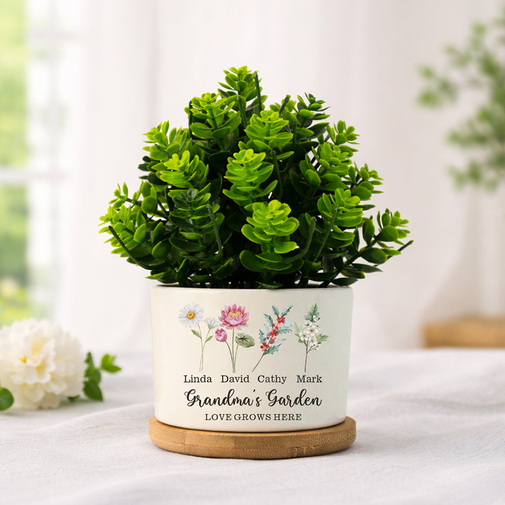 Personalized Birth Flower Grandma's Garden Pot Plant Pot Mother's Day Gift HA75 920722