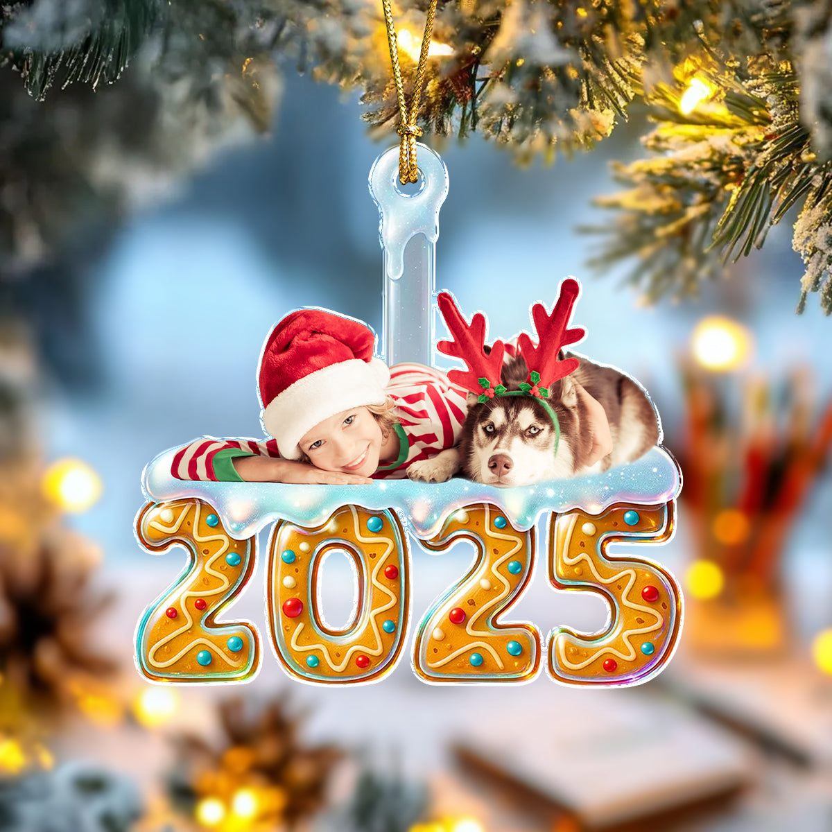 Custom Family Photo Acrylic Ornament Christmas Gifts HA75 897918