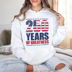 250 Years of Greatness USA Flag Patriotic 1776-2026 Anniversary Bright Shirt LM32 895227