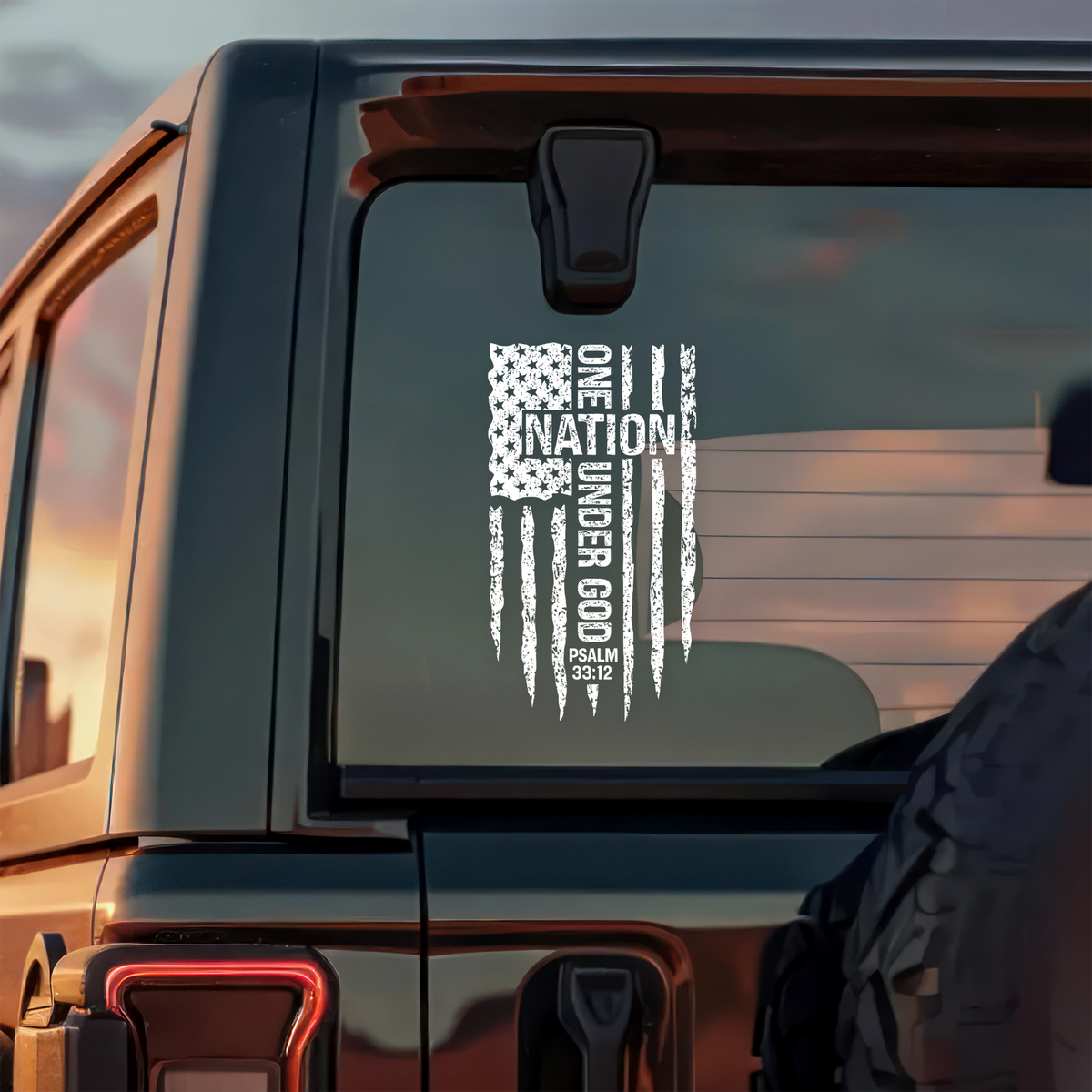 One Nation Under God Patriotic Car Window Decal Sticker HA75 898982