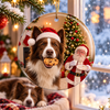 Custom Photo Funny Dog Steals Cookie From Santa Personalized Ceramic Ornament HA75 919588