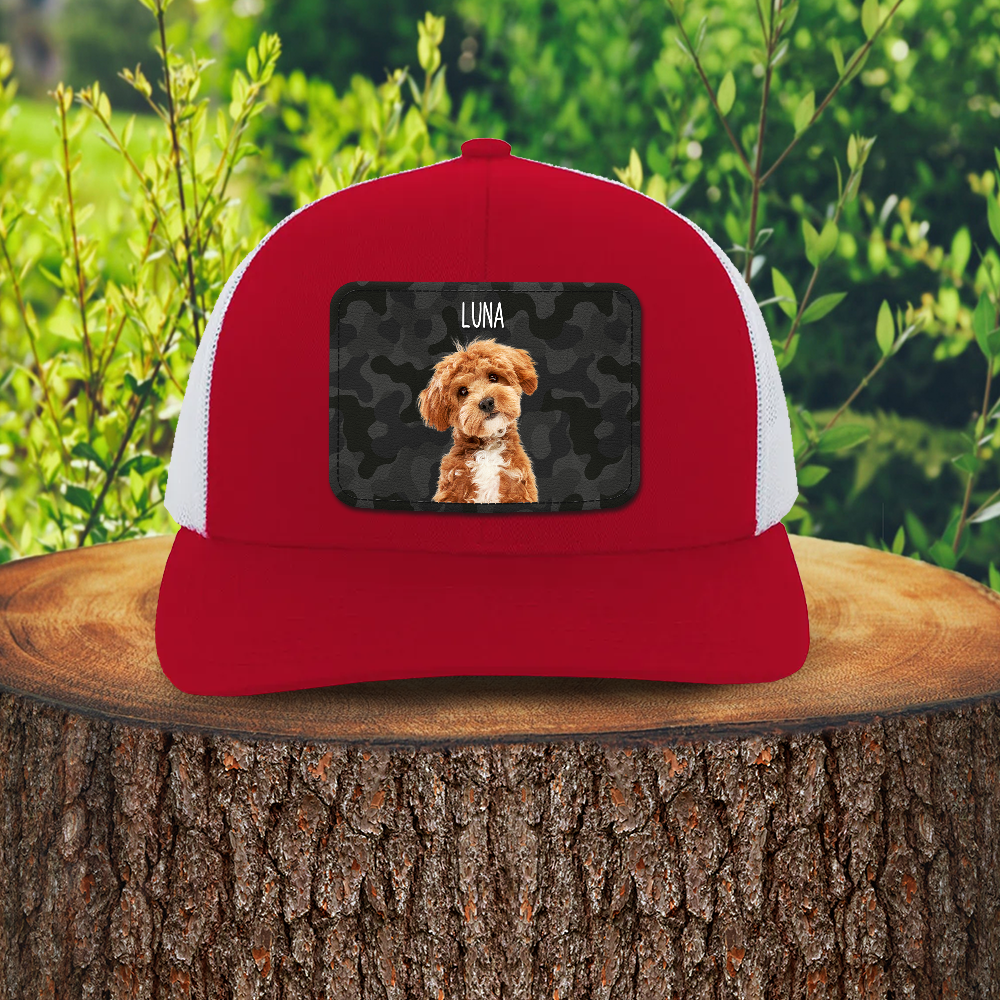 Custom Dog Photo Leather Patch Hat - Personalized Pet Lover Gift LM32 668965