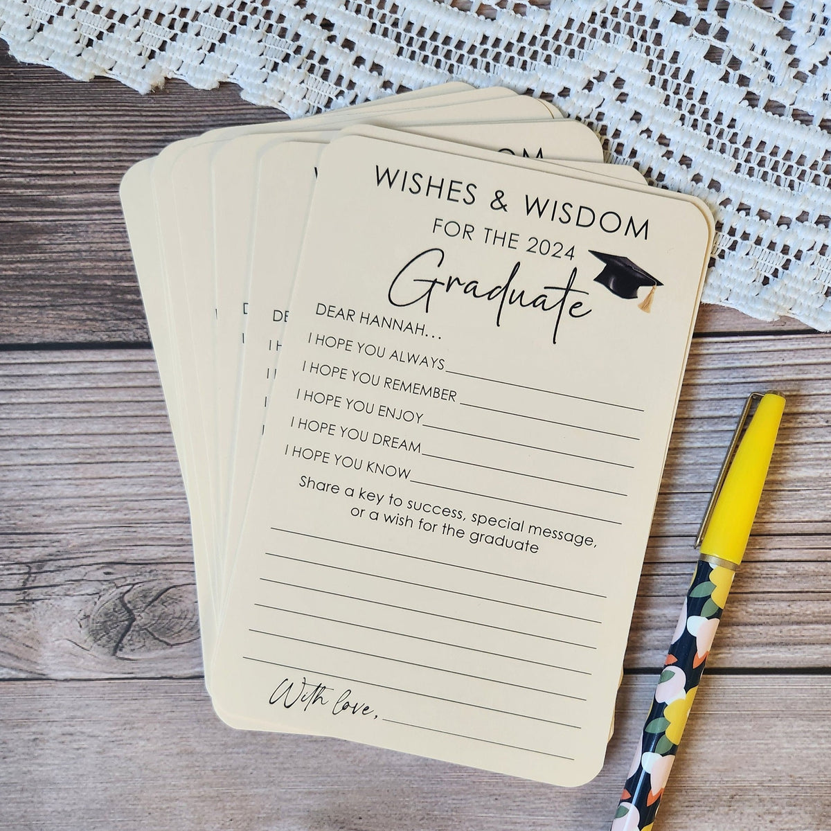 Set of 12 Graduation Wishes Cards - Advice Cards for Graduation Party - Graduation gift LM32 899753