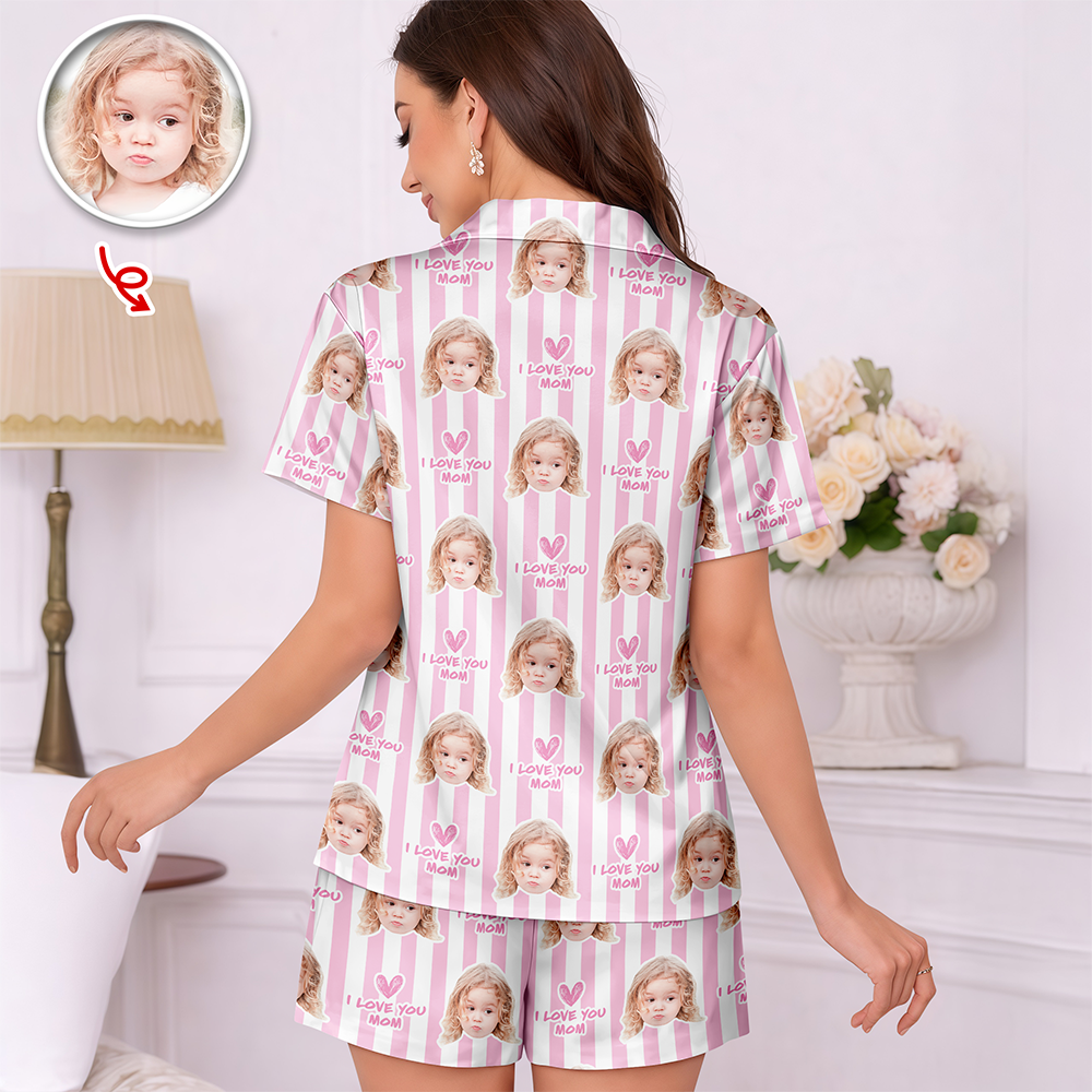 Custom Funny Face I Love You Best Dad, Mom Ever Short Pajamas, Family Gift LM32 669819
