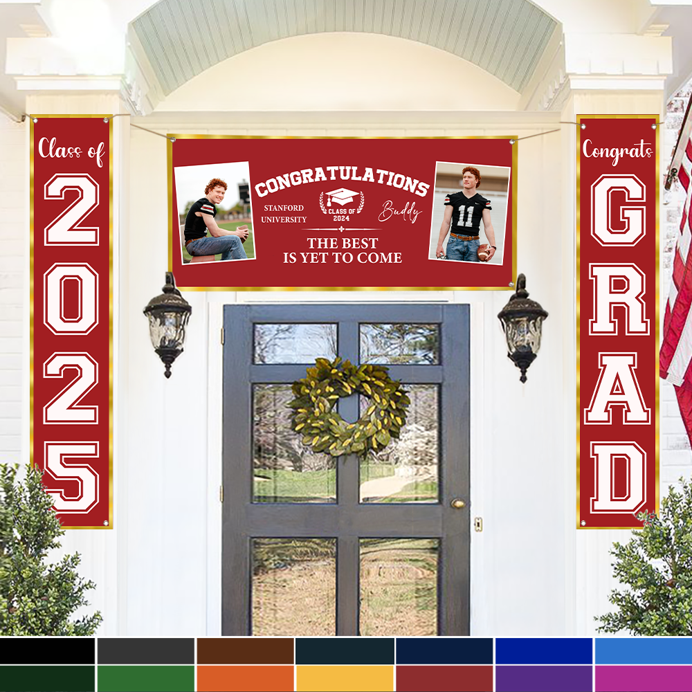 Congratulations Graduation Banner, 3 Piece Set With Photos HN590 895066