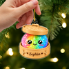 Custom Name Glitter Squishy Dumpling Acrylic Ornament, Personalized Food Lover Keepsake HO82 903646