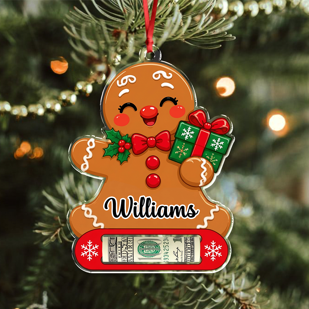 Custom Name Christmas Acrylic Money Holder Ornament Holiday Gift for Kids CH07 180854