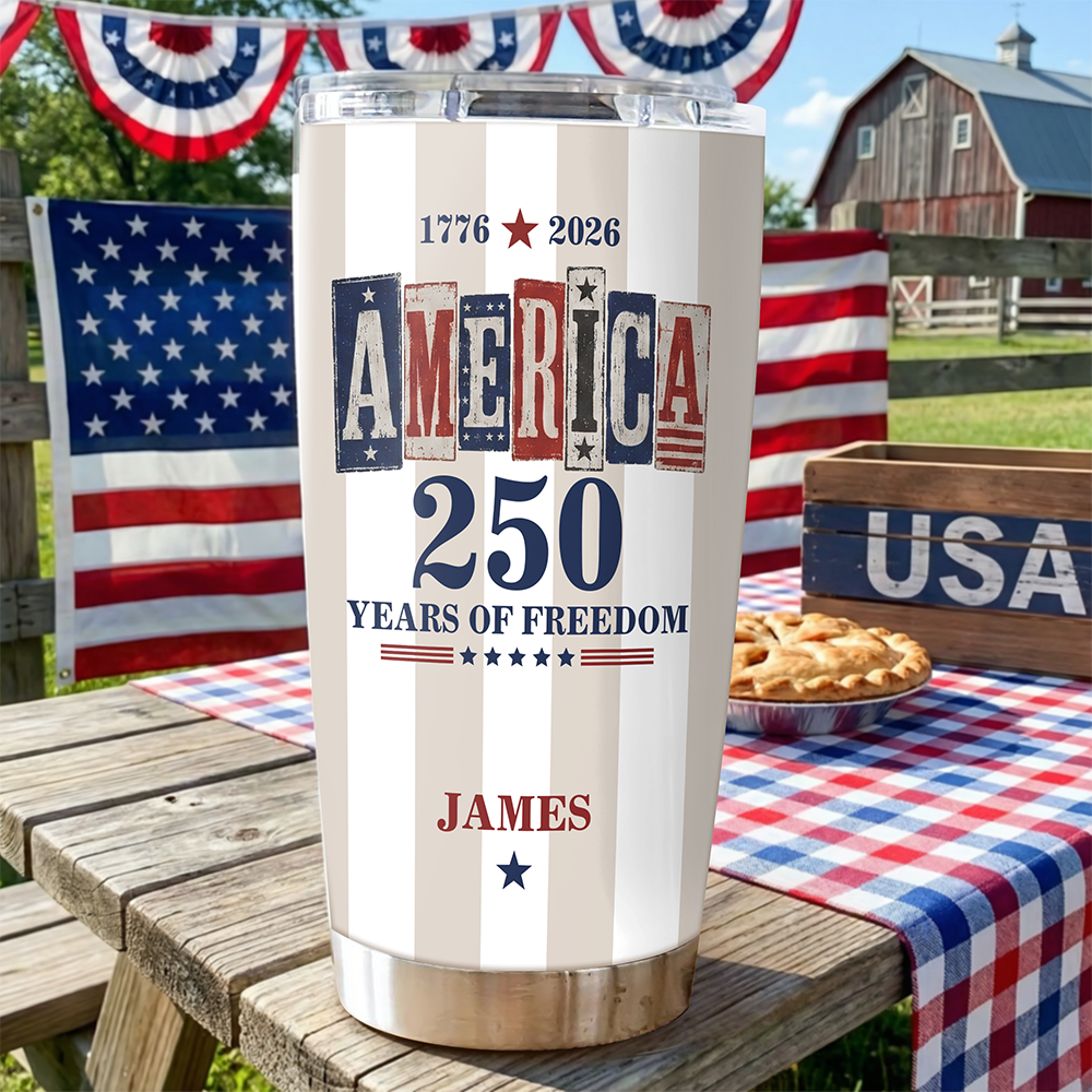 Custom Name America 1776-2026 250 Years Of Freedom Fat Tumbler TH10 170131