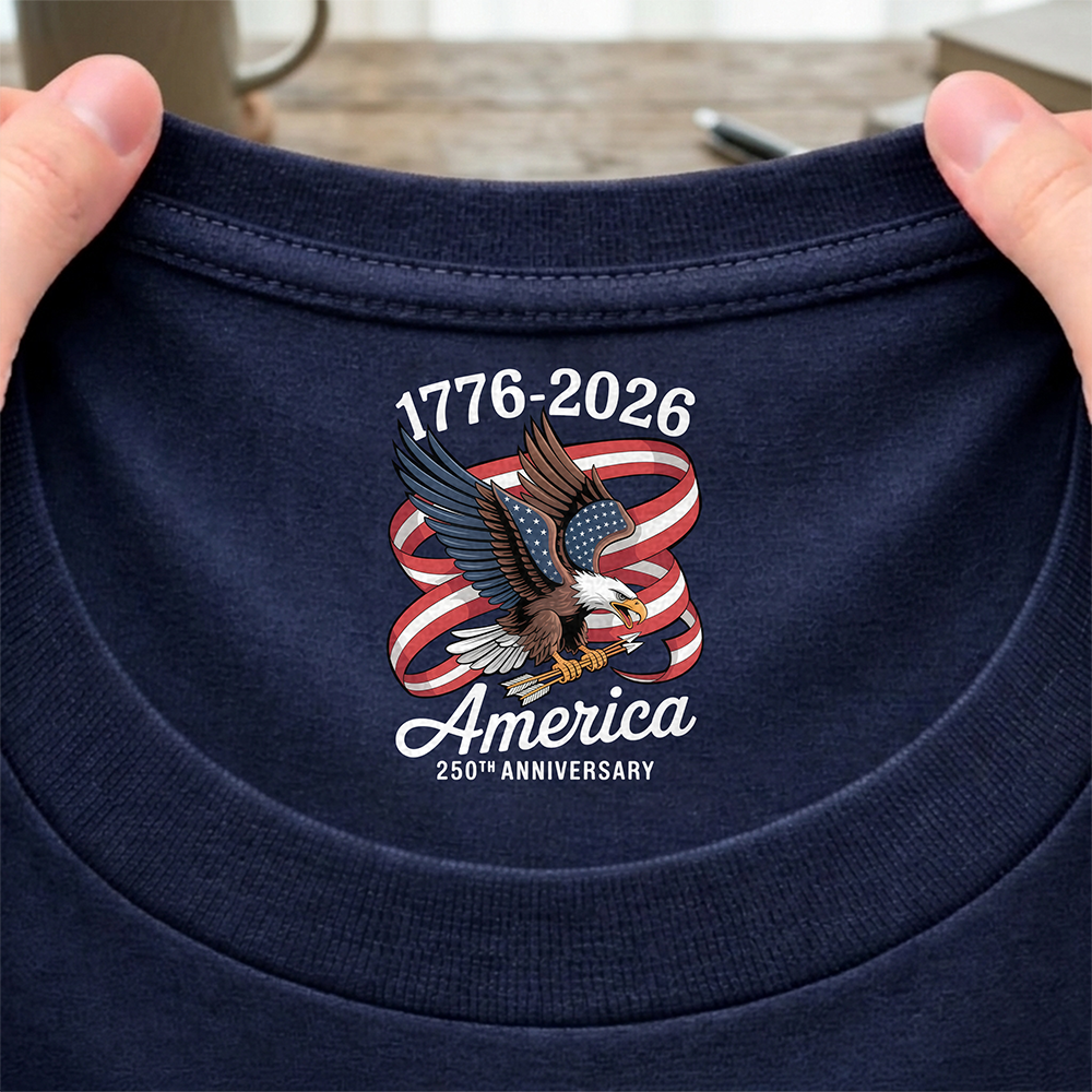 America 250Th Anniversary 1776-2026 Eagle Us Flag Back Neck Shirt CH07 910922
