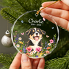 Custom Dog Photo & Name Keepsake Memorial Glass Ornament HO82 903978