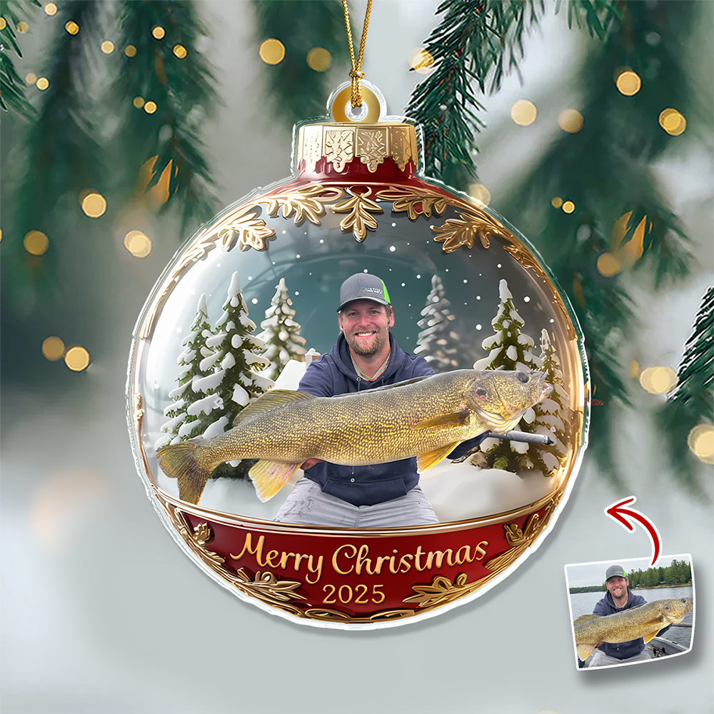 Custom Photo Acrylic Ornament Personalized Christmas Gifts For Fishing Lovers HA75 898380