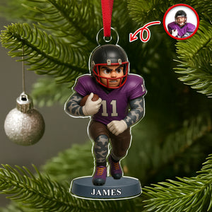 Custom Photo American Football 3D Effect Figure Art Acrylic Ornament Gifts For Sports Lovers HA75 897436