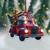 Personalized Couple Snowman Red Truck Couple Acrylic Ornament HA75 897584