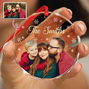 Custom Family Photo And Name Glass Ornament For Christmas TH10 894757