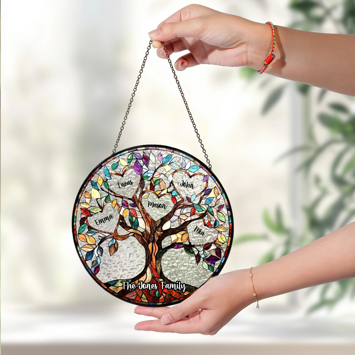 Custom Name Family Unbreakable Bond Tree Of Life Personalized Stained Glass Suncatcher, Mother's Day Gift HA75 920678