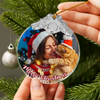 Custom Dog Cat Photo Metal Glass Ornament For Christmas TH10 894747
