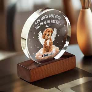 Custom Photo Dog Cat Once By My Side Forever In My Heart Round Acrylic Frame Block HA75 892782