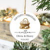 Personalised Cotton Anniversary 2 Sided Ceramic Ornament, Cotton Wedding Anniversary Gift LM32 670063