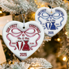 Mr And Mrs Blue - Personalized 3D Inflated Effect Heart Shaped Ceramic Ornament LM32 895379