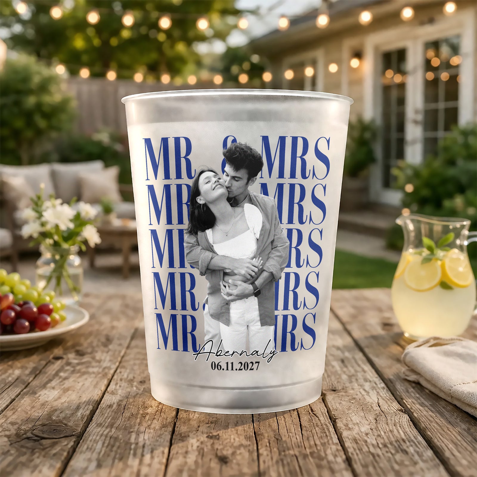Custom Photo Mr. & Mrs, Wedding Cups TH10 170491