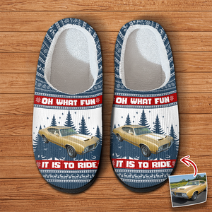 Custom Car Photo Oh What Fun It Is To Ride For Men Slippers Gift For Car Lovers HA75 898142