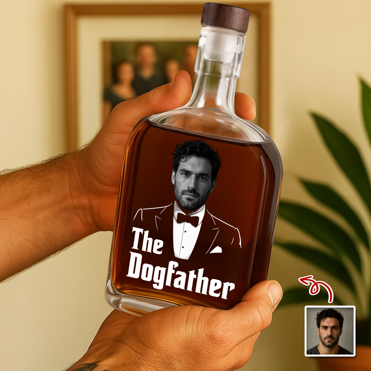 Custom The Dogfather Photo Whiskey Bottle Gift For Dod Dad TH10 896729