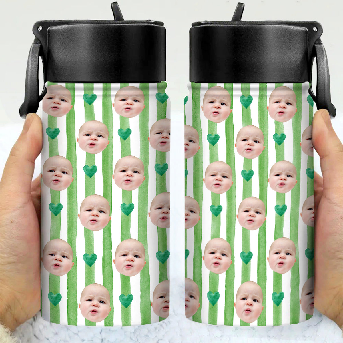 Custom Photo Baby Face Personalized Kid Water Bottle Back To School Gift HA75 921720