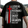 Personalized Legend, Husband since 4th Of July Back Dark Shirt Gifts For Dad, Grandpa HA75 920772