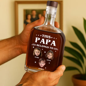This Papa Is Powered By Love - Family Personalized Custom Whiskey Bottle - Father's Day, Gift For Dad, Grandpa HO82 894076