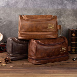 Custom Name Personalized Golf Engraved Men's Leather Toiletry Bag Gift for Golfer HA75 898588