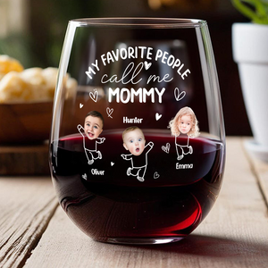 Custom Photo My Favorite People Call Me Grandma, Mom Wine Glass HA75 892294