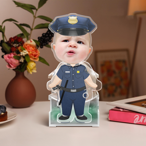 Custom Photo Funny Kid in Dad’s Work Outfit Decoration Shaking Head Funny Gift For Dad HA75 892374