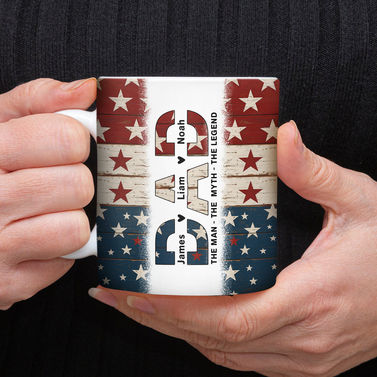 Dad The Man The Myth The Legend - Personalized Mug For America Dad Grandpa CH07 895990