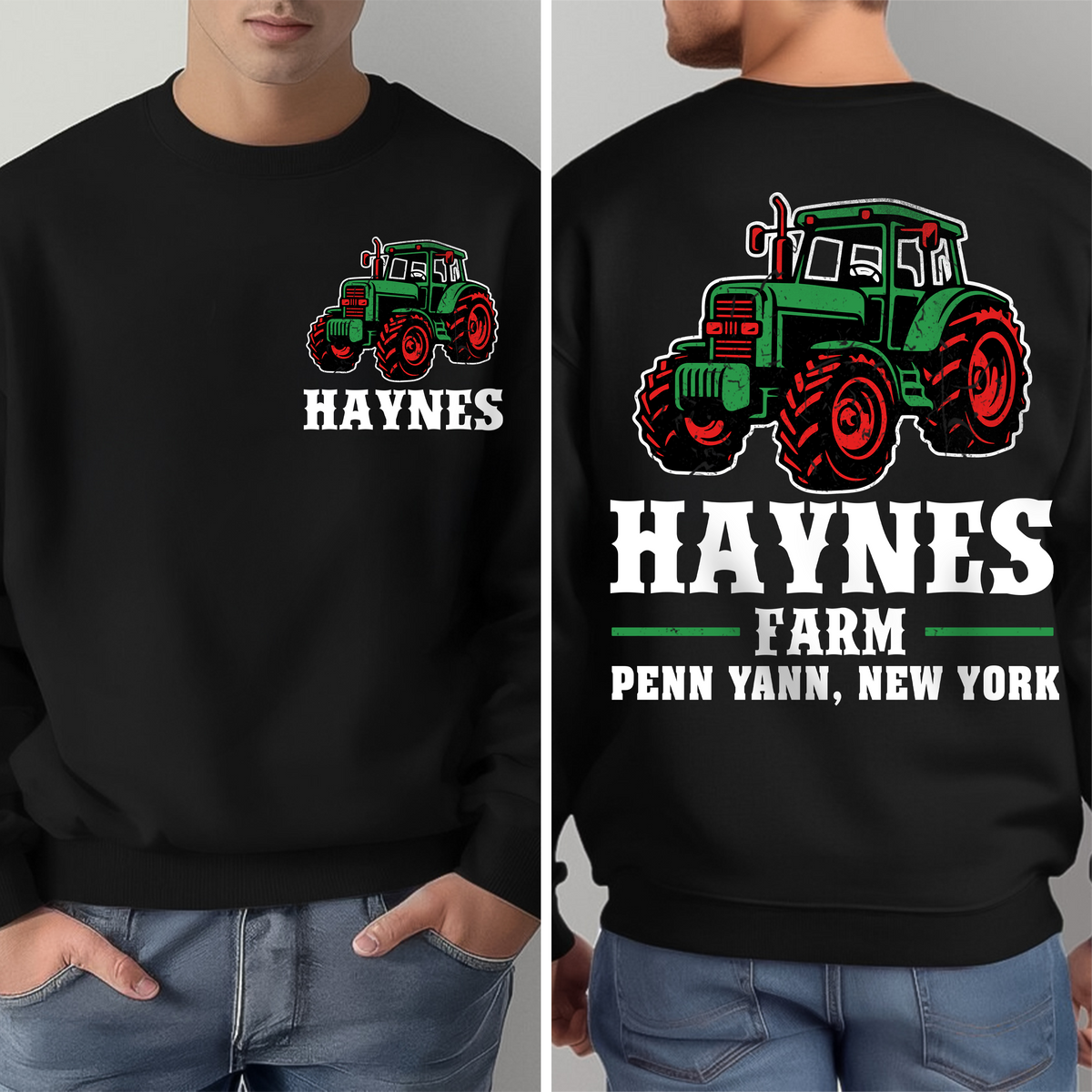 Personalized Tractor Farming Back & Front Dark Shirt CH07 895792