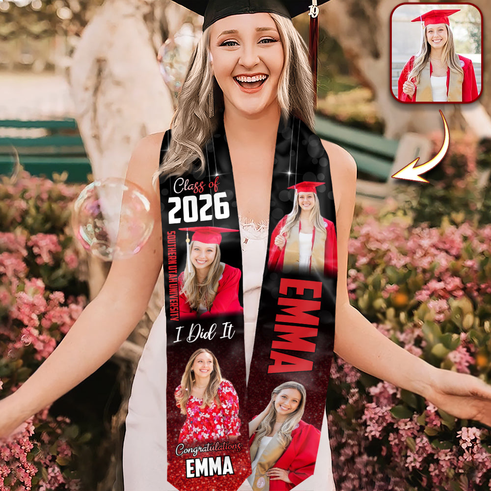 Custom Photo School Name Senior Class of 2026 Graduate Stole Graduation Gifts HO82 901642