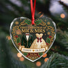 Personalized 2026 First Christmas As Mr & Mrs Heart Glass Ornament, Holiday Decoration Gift CH07 180714