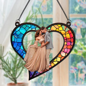 Custom Photo Couples Heart Love Suncatcher HA75 891166