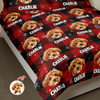 Custom Dog Photo Name Snow Christmas Light Holiday Bedding Set CH07 899086