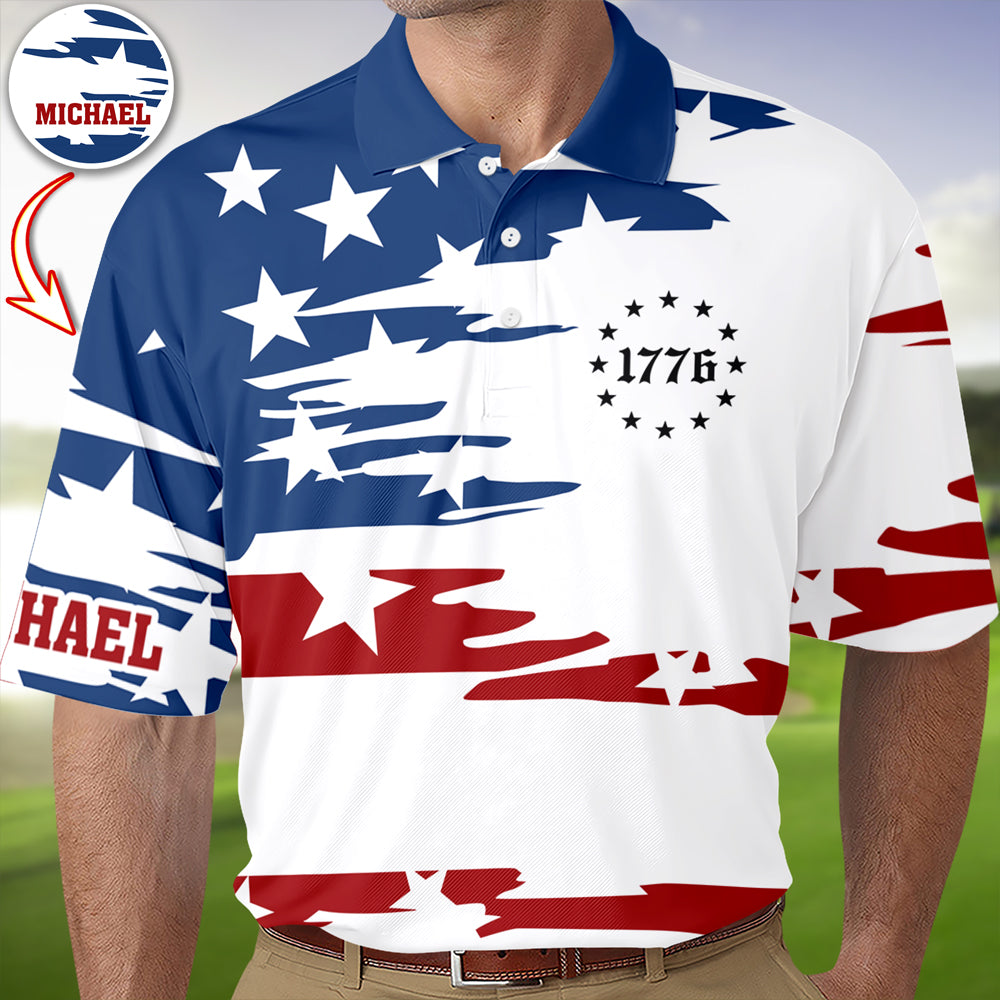 Personalized American 1776 Polo Shirt, 4th of July American, Independence Day Gift HO82 901534