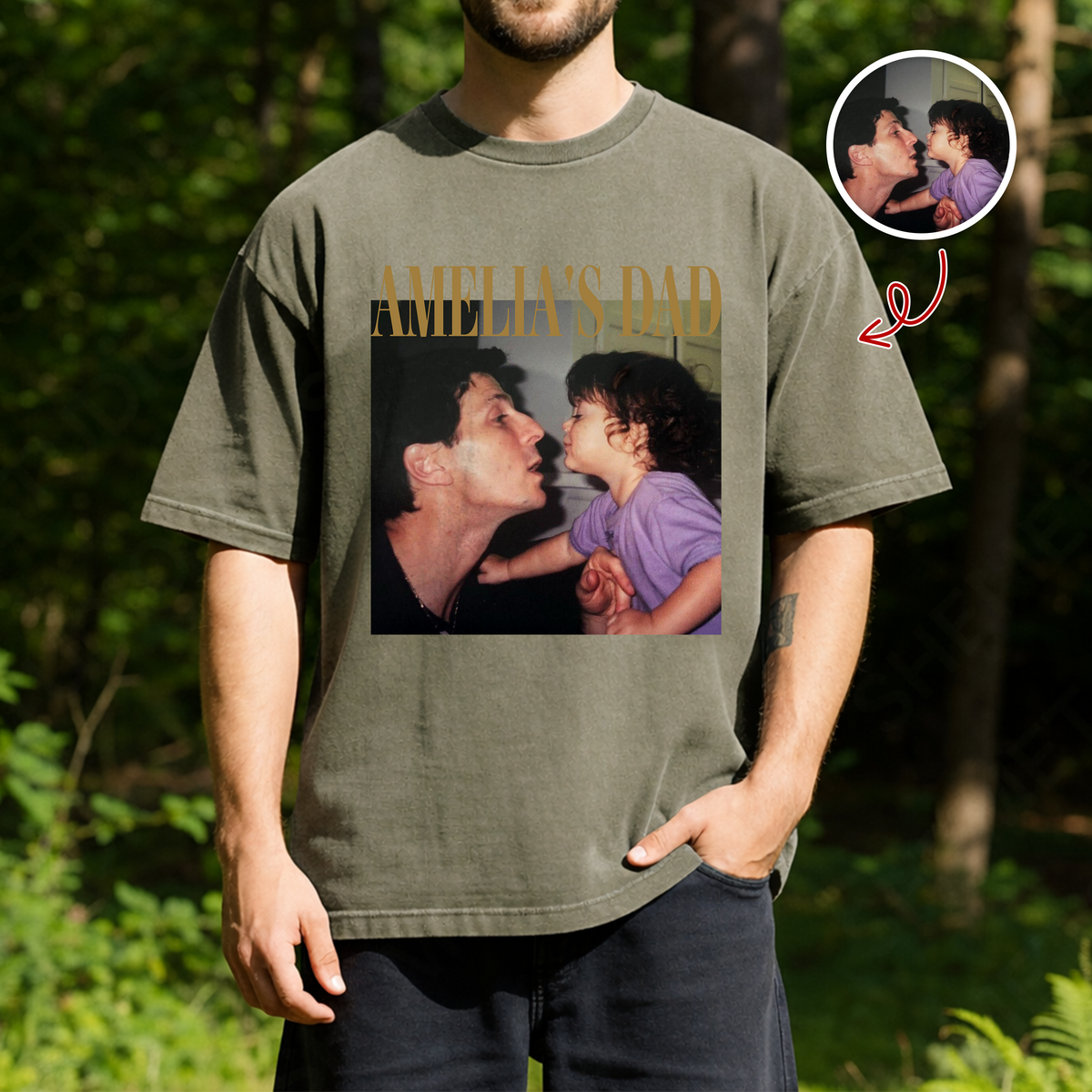 Custom Photo & Name Dad Comfort Shirt - Dad, Grandpa, Father's Day Gift HO82 902714