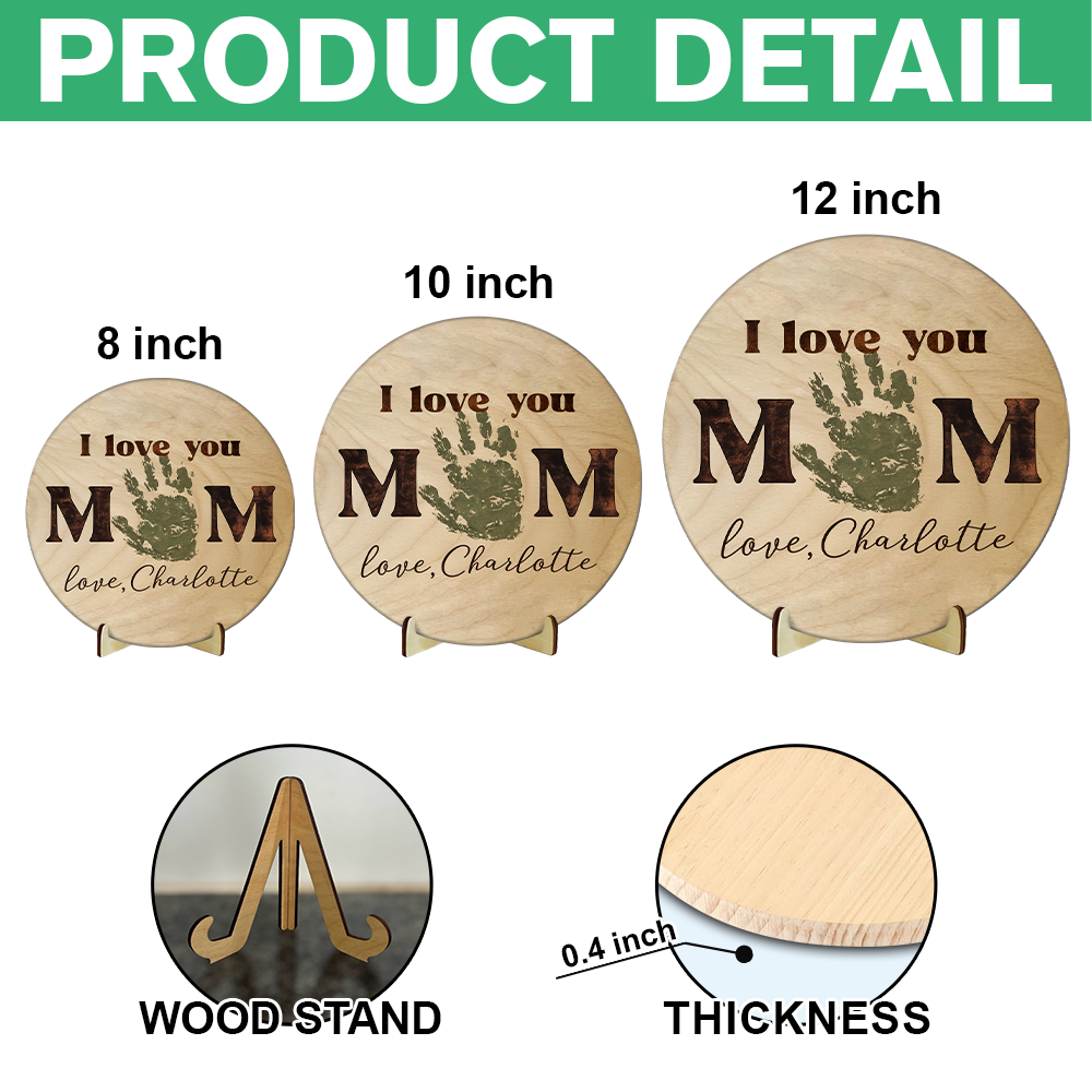 Personalized Dad, Mom Handprint Keepsake Gift 2-Layered Wooden Plaque TH10 898763